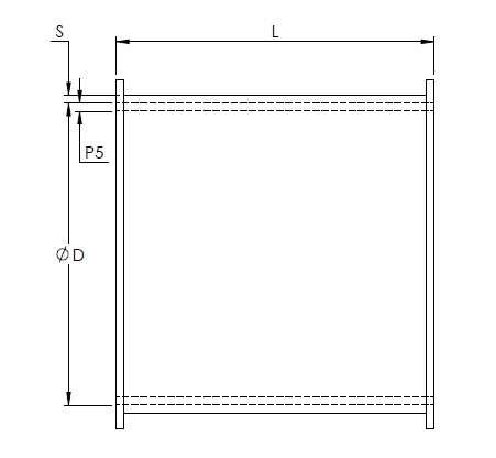 Rysunek techniczny rury TGP5