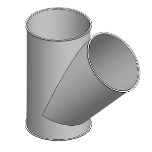Model 3d trójnika t145 Trójnik T145 model 3D